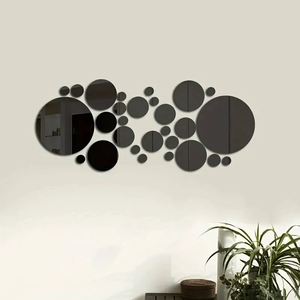 26PCS Stiker Dinding Cermin Akrilik 3D Bulat untuk Kamar Mandi dan Latar Belakang TV, Stiker Ruangan DIY Dekorasi Dinding - Product Image 4