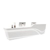 Comptoir d'accueil minimaliste et moderne pour entreprise, réception, magasin créatif, comptoir de bar incurvé, comptoir de caisse peint pour le service commercial