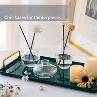 Verre clair petit fleur bourgeon Vase 3 pièces/ensemble moderne décoratif décor à la maison Vintage mignon à la main mariage Table centres de table
