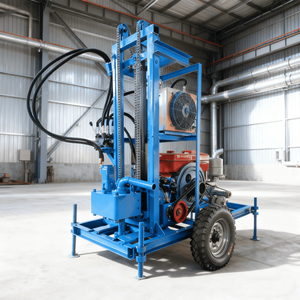 Crawler Mount <span class=keywords><strong>Mini</strong></span> Portabel air bor sumur Rig 200m-Diesel bertenaga dengan mesin/Motor/pompa untuk area jarak jauh - Product Image 2