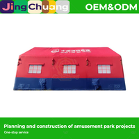 Carpa Sanitaria Inflable Jinglufa para Exteriores, Grande, de Emergencia, para Campamento, con Techo Móvil, para Control de Incendios