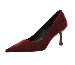 Zapatos de Mujer Cómodos Estilo Francés, Parte Superior de Cuero Genuino, Suela de Goma, Puntera Puntiaguda, Aberturas Bajas, Estilo Simple para Compromiso - Product Image 2