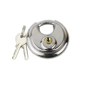 Heavy Duty Stainless Steel Round Lock Disc Padlock Discus Padlock With Keys