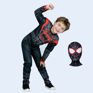Costume Miles Spider Muscle Suit pour enfants, noir et rouge, taille 8-13 ans, tenue de cosplay pour Halloween - Product Image 2