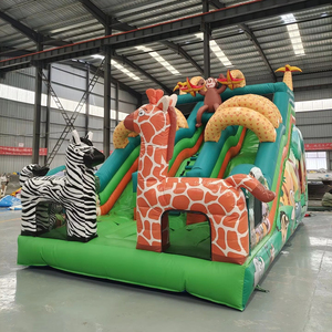 Lâu đài trẻ em bền <span class=keywords><strong>2025</strong></span> trẻ em đa chức năng khu rừng động vật hươu cao cổ ngựa vằn trượt kết hợp thú vị hấp dẫn - Product Image 2