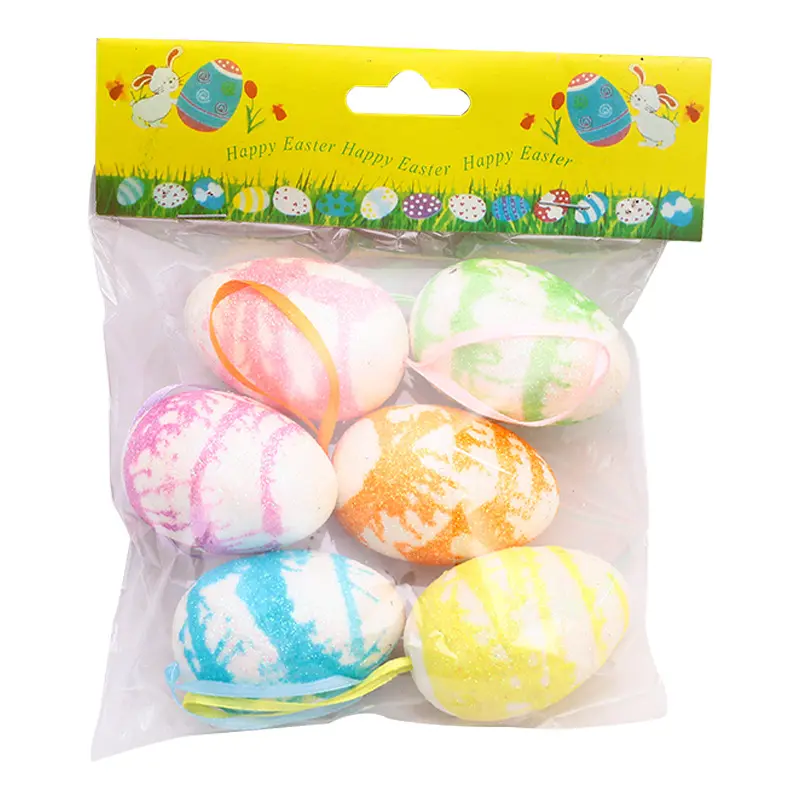6 Stück Easter-Eier hängendes Schaum-Ei-Schmuck für Ostern-Party-Dekorationen
