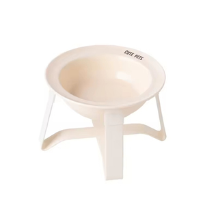 Neck Protection High Stand Pet Bowl <b>Ceramic</b> Cat <b>Dog</b> Food Water Bowl Anti Acne UFO Shape Pet Bowl Genuine - Product Image 1