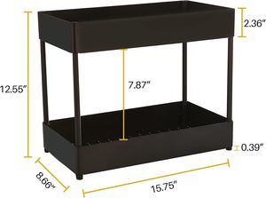 Multi Function Single Tier Wall Mounted Plastic Kitchen Storage Rack 2 Pack Eco-Friendly - Product Image 3