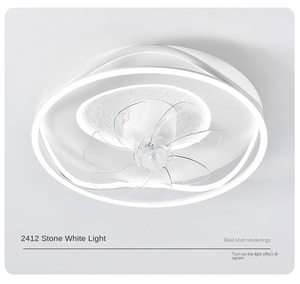 โคมไฟพัดลมอัจฉริยะ6สปีดแบบนอร์ดิกทันสมัยไฟติดเพดาน USB แปลงความถี่แก๊สสำหรับใช้ในบ้านกลางแจ้ง - Product Image 4