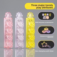 High-transparency Plastic Keycap Stress-relief Toy Five-key Handheld Cat-paw Keyboard Keychain with Light Decompression Keys