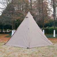 Tente de camping octogonale double couche pour 3 personnes, quatre saisons, en Oxford, résistante au vent et à la pluie, stable et spacieuse