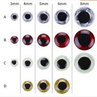 Yeux de poisson de taille commune 3D 3/4/5/6/7/8/9/10/11/12 /13/14mm ~ 20mm yeux de poisson fabricants fournissent des yeux de poisson Pesca appât OEM Stock yeux de poisson