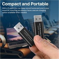 USB-C zu USB-A Blocker mit Smart-Charging, Schutz vor Juice-Jacking, Nur-Lade-Adapter, Sicheres Laden, Datenblockier-Adapter