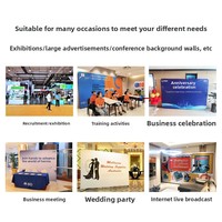 Expositor Metálico Plegable de Liberación Rápida, Banner de Malla Personalizado para Eventos de Fin de Año, Fondo para Conferencias