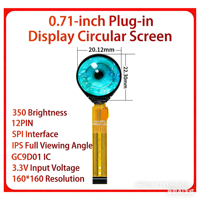 0,71-Zoll SPI TFT Rundes LCD-Display mit 12-Pin-Anschluss AI Eye Electronic Pet 160x160 Auflösung GC9D01 Treiber-IC