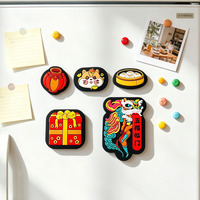 Magnet Kulkas PVC 3D Lembut Ramah Lingkungan, Desain Tradisional Cina, Grosir Kustom, Hadiah Promosi Kartun, Suvenir