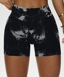Shorts de yoga sans couture tie-dye pour femme, taille haute, effet push-up fessier, pour la gym et la course à pied - Product Image 3
