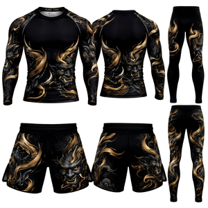 Conjunto de Rash Guard Personalizado Premium para BJJ, Uniforme Profesional de Jiu Jitsu sin Gi, Camiseta de Compresión de Alta Calidad para MMA, Pantalones Cortos de Lucha - Product Image 1