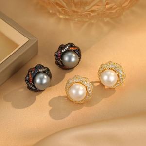 S925 <b>Silver</b> Needle <b>Stud</b> Earrings Gold Plated Copper Elegant High-End Design with Interwoven Lines Light Luxury Feel for Gift - Product Image 3