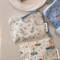 Dompet koin Mini kartun lucu terlaris tas penyimpanan lipstik earphone katun dompet portabel perjalanan luar ruangan