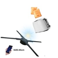 Лидер продаж: 45-см HD 3D голографический вентилятор. Новый рекламный 3D голографический вентилятор с Wi-Fi и управлением через приложение. 3D LED-дисплей.