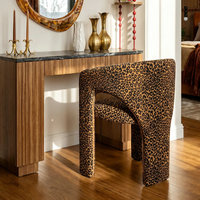 Fauteuil d'appoint de luxe antique pour salon, motif léopard, en bois noir, avec imprimé guépard, pour table à manger