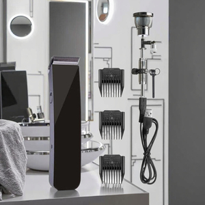 Trimmer per barba professionale con motore USB facile da pulire con lunghezze di taglio regolabili lama in acciaio inox vendita diretta dalla fabbrica - Product Image 2