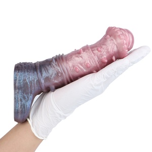 Horse Hollow <b>Dildo</b> with Spikes Stimulation Cock Sheath Adult Penis Extender Sex Toys for Men Reusable Silicone Condom for Couple - Product Image 1