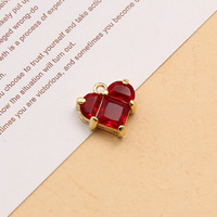 Pendentif cœur coloré incrusté de zircon Moyamiya, collier et bracelet tendance pour femmes, accessoires de bijoux DIY en fer électroplaqué