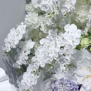 BF-OD15-1 Tendances actuelles : Orchidées Phalaenopsis artificielles à 9 têtes, toucher réel, violet foncé, pour décorations de mariage et de maison - Product Image 3