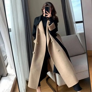 Trench-Coat Long en Laine Croisé avec Ceinture, Grande Taille, Coupe Ample pour <span class=keywords><strong>Femme</strong></span> - Product Image 2
