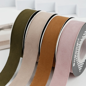 Nine-Colored Ribbon Suede Ribbon 2.5Cm Solid Color Durable Gift Wrapping Shoe Hat Decoration Hair Clip Bow DIY Handmade - Product Image 1