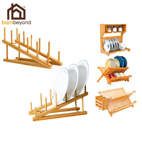 Support de séchage de vaisselle en bambou, armoire de cuisine, rangement de vaisselle