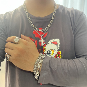 Men's Stainless Steel <b>Cross</b> Pendant Hollow Geometric Design Necklace Gift 120211 - Product Image 4