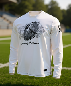 Camiseta de Manga Larga Blanca para Hombre Tommy Bahama, Diseño Cleveland Browns, Cuello Redondo, Jersey Informal, Transpirable, Corte Regular - Product Image 2