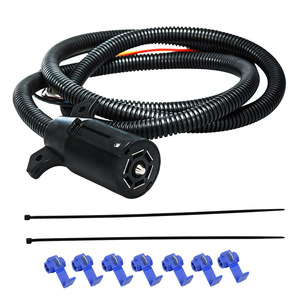 7 Pin Trailer Connector 2.5M Cable RV Tail <b>Light</b> Adapter <b>Plug</b> In PVC Black - Product Image 1
