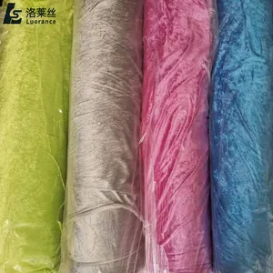 Giá Rẻ Sợi Ngang Dệt Kim Velour 100% Polyester Đồng Bằng Ice Nghiền Nát Nhung Vải