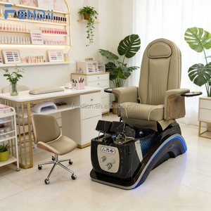 Muebles para Salón de Uñas, Silla de Pedicura Eléctrica Profesional, Silla de Manicura y Pedicura con Taburete - Product Image 2