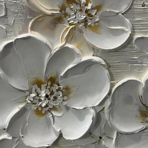 Peinture à l'huile abstraite de fleurs de luxe, peinte à la main, encadrée, art mural pour hôtel haut de gamme, villa, salon - Product Image 2