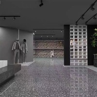 Carreaux de sol en terrazzo de porcelaine polie brillante 600x1200mm antidérapants 10mm d'épaisseur pour supermarché, extérieur, villa, salon