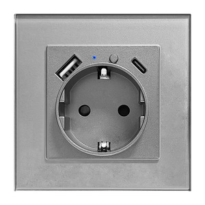 Tuya Smart <b>Socket</b> Eu Standard 16A With <b>Usb</b> Type <b>C</b> Wi Fi Control Silver Gray - Product Image 1
