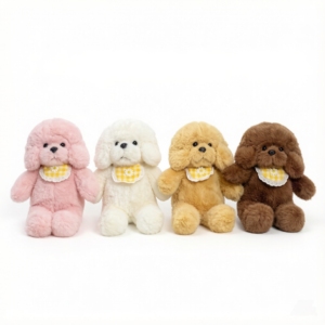 Lindo Perrito de Peluche con Babero Amarillo a Cuadros, Muñeco de Peluche Suave de Dibujos Animados, Diseño Único, Regalo para Niños para el Dormitorio - Product Image 2