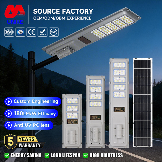 High Efficiency Outdoor IP66 Waterproof Street Lighting Smart Control Garden Lamp 150W 200W 250W LED Solar Street Light