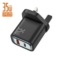Chargeur mobile original à charge rapide double type C 35 watts, adaptateur secteur double port USB-C 35w