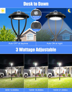 Lampe de jardin 80W en stock aux États-Unis, lampadaire pour zone de stationnement, cour, éclairage extérieur, LED crépusculaire à l'aube, 60W 100W 150 Watt, luminaire de poteau - Product Image 3