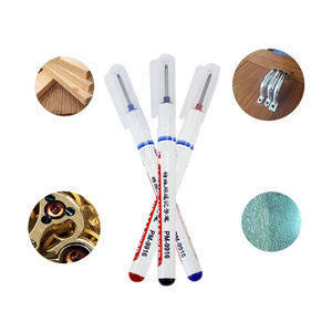 Waterproof Quick Dry Custom Permanent <b>Marker</b> Pen 1mm Flat Brush Tip Deep <b>Hole</b> Woodworking Carpenter Pen - Product Image 1