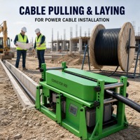 Convoyeur à câbles 900 pour pose de câbles et installation de conduites, diamètre de câble max. 22 cm, vitesse de traction 0-35 m/min, force de transport 2,8 T