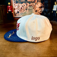 Topi Baseball Vintage Warna-Warni Model Herringbone Corduroy Flat Brim Snapback 6 Panel Polos untuk Merek Streetwear Retro