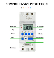 CKYECL Nouveau type de relais numérique intelligent programmable hebdomadaire sur rail DIN, monophasé, 7 jours, avec écran LCD, AC 220V 230V 12V 24V 48V 30A DC