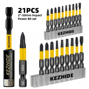 Kezhide Impact Driver <b>Bit</b> Set S2 Steel Phillips <b>Torx</b> Square Flathead Hex Shank 21pc - Product Image 4